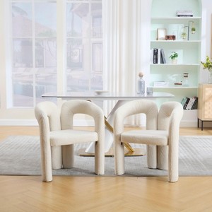 NicBex Modern Wood Accent Chairs Set of 2, Velvet Fabric Living Room Chair, Barrel Dining Chair for Living Room, Dining Room - 1 of 4