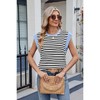 Womens Tank Tops Summer Casual Cap Sleeve Striped Shirt Crewneck T Shirts Loose Blouses 2025 - 4 of 4