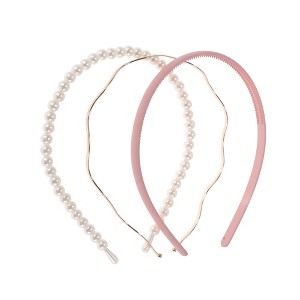 Unique Bargains Women's Solid Color Hairband 1 Set - 1 of 4