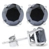 Pompeii3 5ct Black Diamond Solitaire Engagement Ring & Studs 14K White Gold - 2 of 4