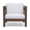 Outdoor Club Chair,Mid-Century Modern Acacia Wood Club Chair With Cushion Seat,Outdoor Furniture,Club Chair For Patio,Garden-Cuddlewood - 3 of 4