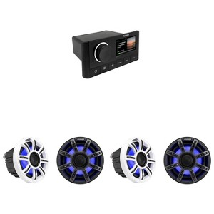 Kicker ( 2 Pair ) 51MSC654 - MSC 6.5-Inch Premium Marine 4-Ohm LED Coaxial System, Pair , Bundled with MS-RA670 Apollo Marine Receiver - 1 of 4