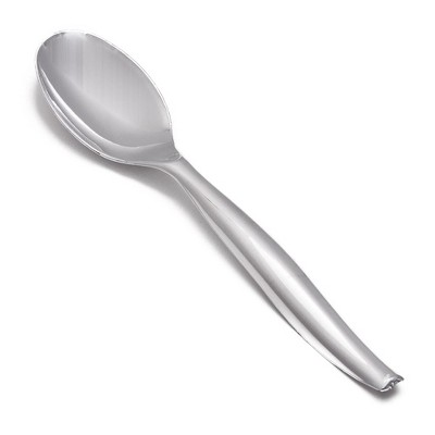 Smarty Had A Party Shiny Metallic Silver Mini Plastic Disposable Tasting Spoons (960 Spoons)