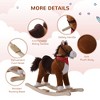 Whisen Kids’ Plush Rocking Horse with Red Scarf, Galloping Sound, Saddle and Footrest, Rocker Horse Chair Toy Gift for 36+ Months - Brown - 4 of 4