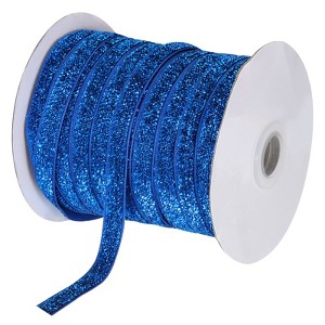 Unique Bargains Single Face Metallic Glitter Velvet Ribbon for DIY Crafts Gift Wrapping - 1 of 3