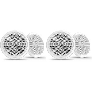 Fusion 2 Pairs EL-F653W EL Series 6.5" 2-Way Marine Coax - White Classic Grill - 1 of 4