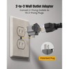 Itopfox 2 Prong to 3 Prong Outlet Adapter, ETL Listed 3-2 Prong Adapter, Fire-Retardant PBT Material, Heavy Duty Wall Plug Adapter for Old Homes - 2 of 4