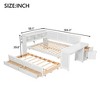 Full Size Daybed with Storage, Trundle Bed, Built-In Desk, LED Light & Charging Station - ModernLuxe - 3 of 4
