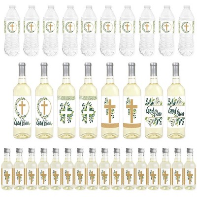 Big Dot of Happiness Elegant Cross - Religious Party Decorations - Beverage Bar Kit - 34 Pieces