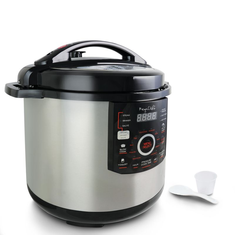 Megachef 12 Quart Steel Digital Pressure Cooker with 15 Presets and Glass Lid, 5 of 11