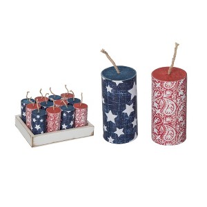 Transpac MDF Printed Firework Decor S/12 Home Decorations Patriotic - 1 of 2