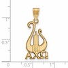 Black Bow Jewelry 14k Yellow Gold Plated Sterling Silver Alpha Chi Omega Greek Life Large Pendant - 2 of 3