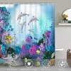 LunaLulinlk Blue Sea World Dolphin Shower Curtain and Rug Sets - 2 of 4