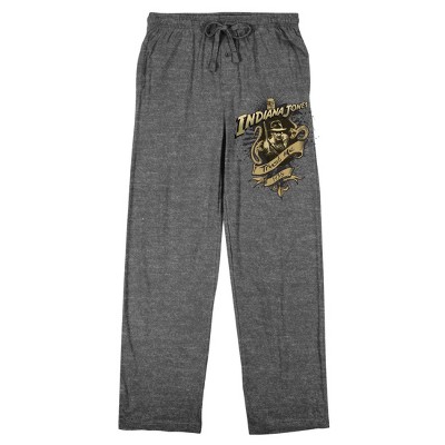 Indiana Jones Raiders of the Lost Ark Trust Me Men's Heather Gray Graphic Sleep Pants