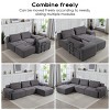 Convertible L-Shaped Sectional Sofa Bed,Corduroy Modular Couch with Memory Foam,No Assembly Required for Living Room or Apartment-Baofuwish - 2 of 4
