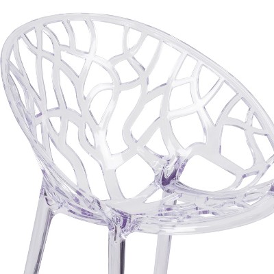 Elegant Transparent Cut-Out Design Stacking Accent Chair