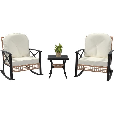 rattan rocking bistro set
