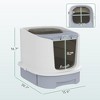 Covered Cat Litter Box with Lid, Drawer, Scoop, Top Entry, Deodorizing Bags, Odor Control, Easy to Clean - 3 of 4
