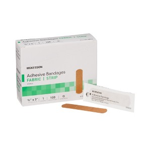 McKesson Tan Fabric Adhesive Bandage Sterile .75 x 3" - 1 of 4