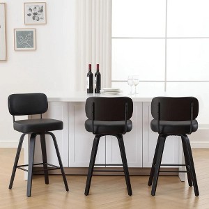 Bekrvio 26'' Swivel Counter Height Bar Stools, Upholstered Faux Leather - 1 of 4