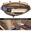 15.6 Inch Mens Messenger Bag Waterproof Vintage Genuine Leather Waxed Canvas Briefcase Large Leather Computer - 4 of 4