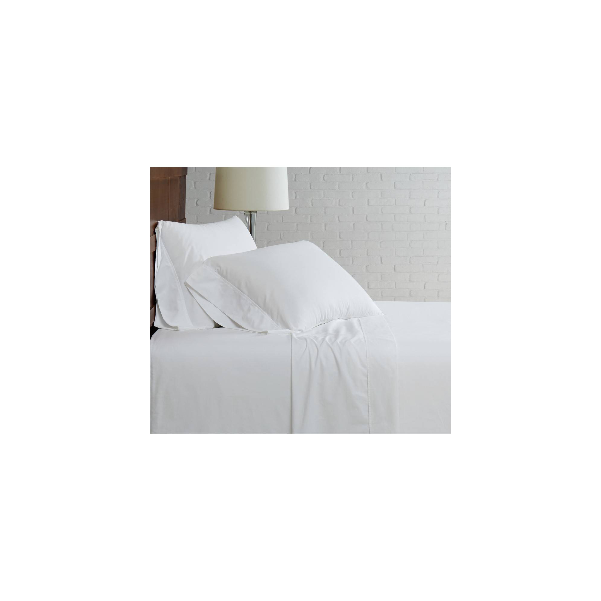 Brooklyn Loom Full Solid Cotton Percale Sheet Set White