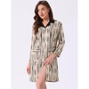 INSPIRE CHIC Women's Pajama Shirts Button Down Long Sleeve V-Neck Pajama Dress with Pocket - 2 of 4