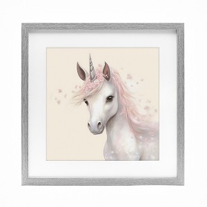 Stupell Industries Fairy Unicorn Soft Petals Framed Print Under Glass Art - 1 of 4