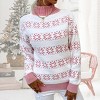 Womens Pullover Sweater Turtleneck Snowflakes Sweater Christmas Sweater Ribbed Knit Long Sleeve Sweater - 2 of 4