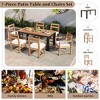 Whisen 7 Piece Patio Table and Chairs Set, Wood Dining Set with Umbrella Hole, 2 Armchairs & 4 Side Chairs - 4 of 4