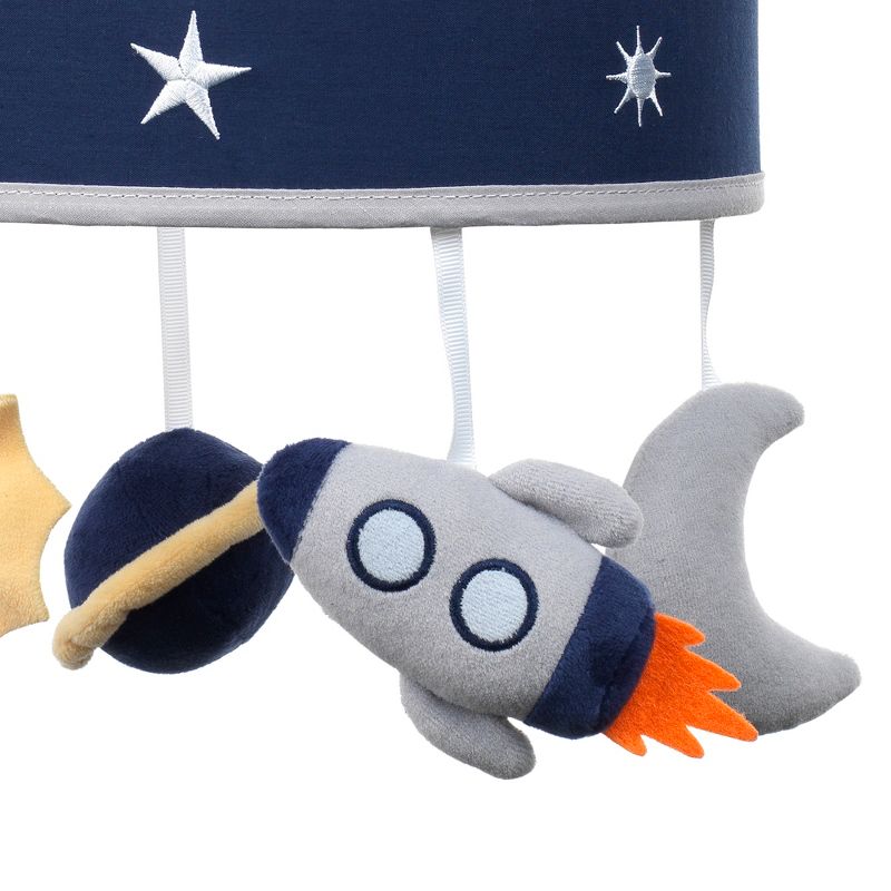 Lambs & Ivy Milky Way Musical Baby Crib Mobile - Blue/Navy/Gray Space Theme, 2 of 5