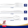 Itopfox 360-Piece Heavy Duty Clear Plastic Silverware Set - Forks, Spoons, Knives Heat Resistant Disposable Utensils for Parties, Events Everyday Use - 2 of 4