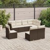vidaXL Garden Sofa Set Brown PE Rattan Large Modular Garden Sofa Set - Brown and cream Without table - 2 of 4