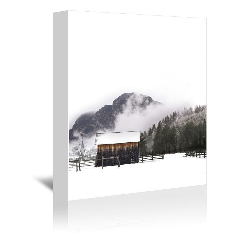 Americanflat Farmhouse Landscape Winter Fog By Tanya Shumkina Wrapped Canvas, 1 of 7