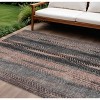 Blue Charcoal And Copper Botanical Leaves Washable Indoor Outdoor Area Rug - 2 of 4