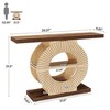 Resenkos Entryway Table, Console Sofa Table,39.3" Console Table, Elegant Wood Sofa Table Hallway Table Brown - 3 of 4