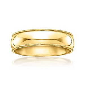 Ross-Simons Men's 6mm 14kt Yellow Gold Milgrain Wedding Ring - 1 of 4