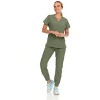 Hey Collection Womens Stretch V-Neck Jogger Scrubs Set, Medical Nursing Tops with Four Pocket Pants - 4 of 4