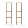 73" 2pc Aimee Narrow Etagere Set Gold - Crosley: Tempered Glass Shelves, Steel Frame, 4-Tier Storage - 2 of 4