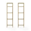 73" 2pc Aimee Narrow Etagere Set Gold - Crosley: Tempered Glass Shelves, Steel Frame, 4-Tier Storage - image 2 of 4