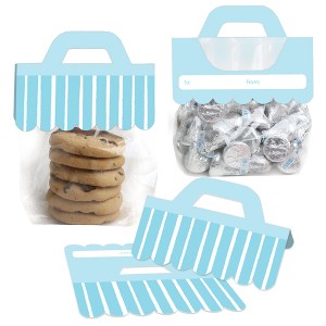 Big Dot of Happiness Blue Stripes - DIY Simple Party Clear Goodie Favor Bag Labels - Candy Bags with Toppers - Set of 24 - 1 of 4
