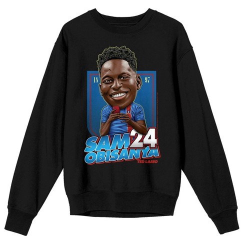 Ted Lasso #24 Sam Obisanya Men's Black Crew Neck Graphic Sweatshirt-3xl ...
