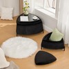 Set of 2 Upholstered Storage Ottoman Footrest Shoe Changing Stool Coffee Side Table with Reversible Lid, Ivory/Light Camel/Black-ModernLuxe - 2 of 4