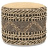 WyndenHall Magdalena Round Woven Pouf Natural/Black - 2 of 4