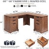 SinCiDo Farmhouse 60" L Shaped Corner Desk, Wooden Executive Office Desk w/ Charging Station, File Drawer & Storage Cabinet - 2 of 4