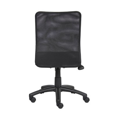 Modern Swivel Mesh Task Chair with Armless Design in Black