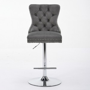 COWLOWN Set of 2 Luxury Swivel Bar Stools, Velvet Upholstery, Tufted Diamond Design for Kitchen & Bar - 1 of 4