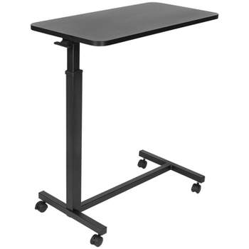 Mount-It! Height Adjustable Rolling Over Bed Table - Black
