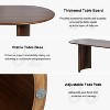 Spassway 67"L*33.5"W Oval Oak Wood Dining Table with Double Pedestal Modern Kitchen Table with Solid Wood Legs for Seats 6 - 3 of 4