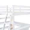 NicBex Full Bunk Bed Loft Bed with Desk Pine Bed Frame with Shelves, Oleophobic Board, Inclined Ladder and Guardrail, No Box Spring Required, White - 4 of 4